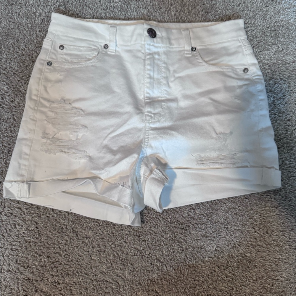 American eagle white jean shorts-curvy high rise